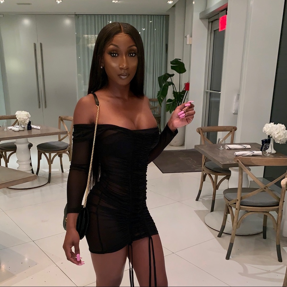 Black sheer dress